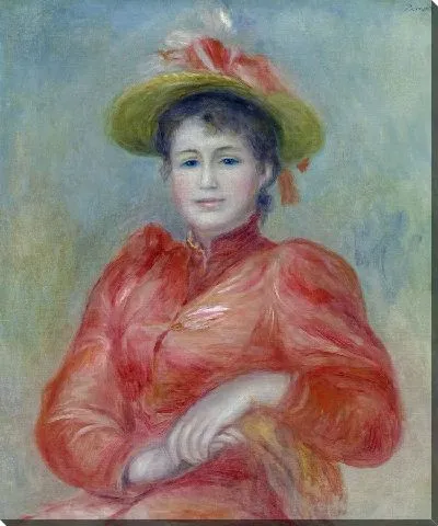 Картина Молодая женщина в красном платье