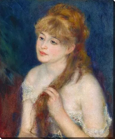 Картина Молодая женщина заплетает волосы