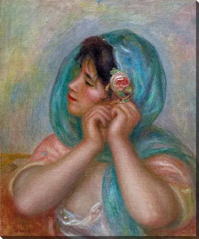 Картина Молодая женщина поправляет сережку