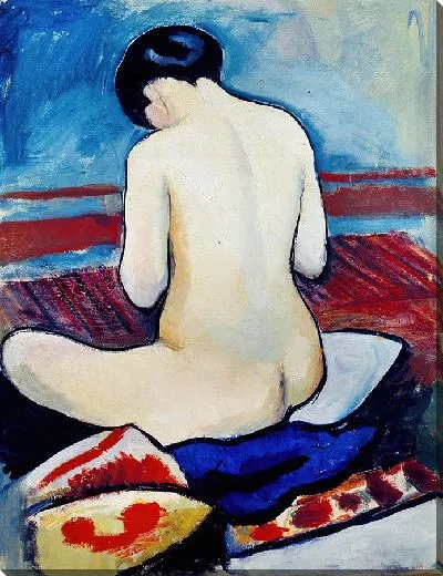 Картина Сидящая обнаженная с подушкой