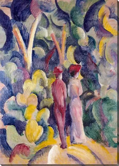 Картина Пара на лесной тропе