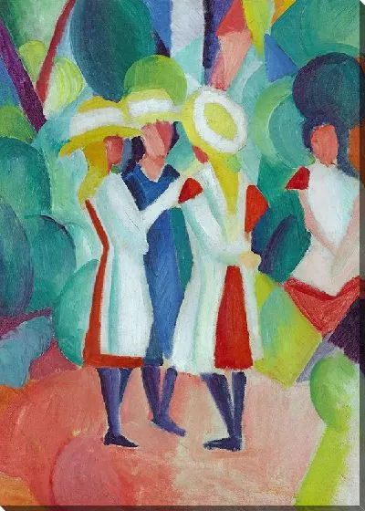 Картина Три девушки в желтых соломенных шляпах I