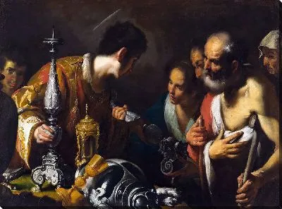 Картина Святой Лаврентий раздает сокровища Церкви