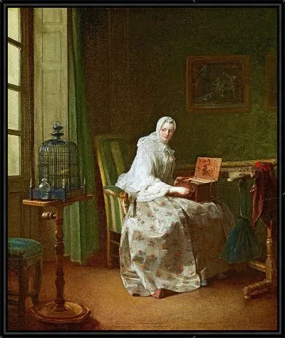 Дама с птицей-шарманкой