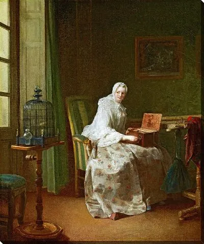 Дама с птицей-шарманкой