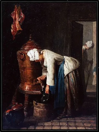 Картина Женщина черпает воду из цистерны