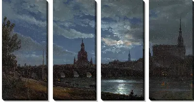 Картина Вид Дрездена при лунном свете-1