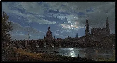 Картина Вид Дрездена при лунном свете-1