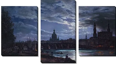 Картина Вид Дрездена при лунном свете