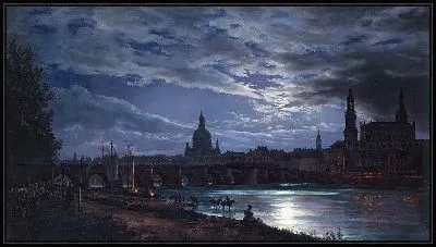 Картина Вид Дрездена при лунном свете