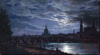 Картина Вид Дрездена при лунном свете