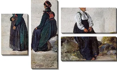 Картина Этюды женских костюмов из Люстера в Согне