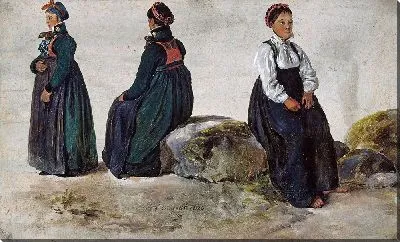 Картина Этюды женских костюмов из Люстера в Согне