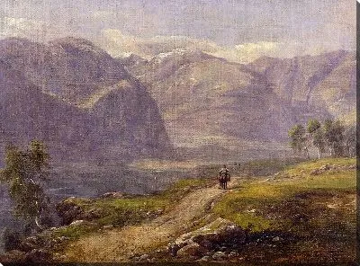 Картина Горы в Лердалене в Норвегии