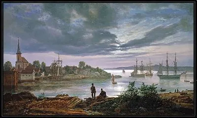 Картина Ларвик при лунном свете