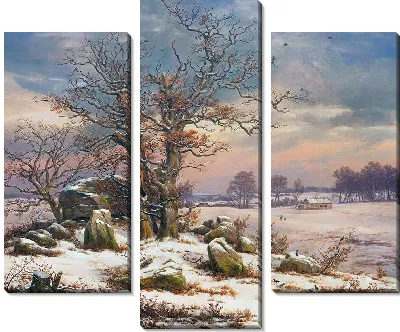 Картина Зимний пейзаж близ Вордингборга, Дания