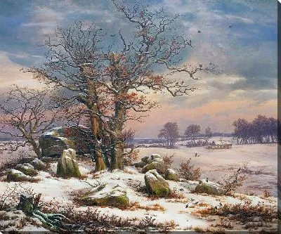 Картина Зимний пейзаж близ Вордингборга, Дания