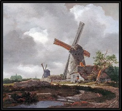 Пейзаж с ветряными мельницами близ Харлема