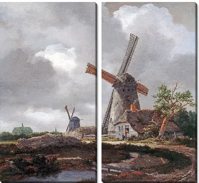 Пейзаж с ветряными мельницами близ Харлема