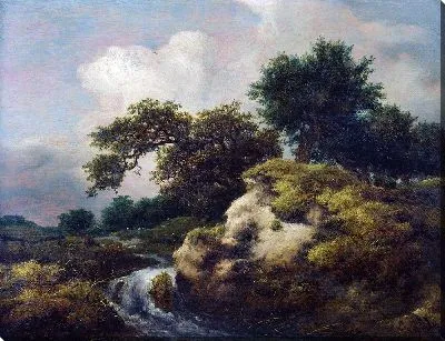 Картина Пейзаж с дюной и небольшим водопадом