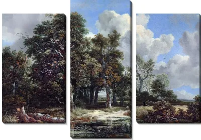 Картина Опушка леса с пшеничным полем