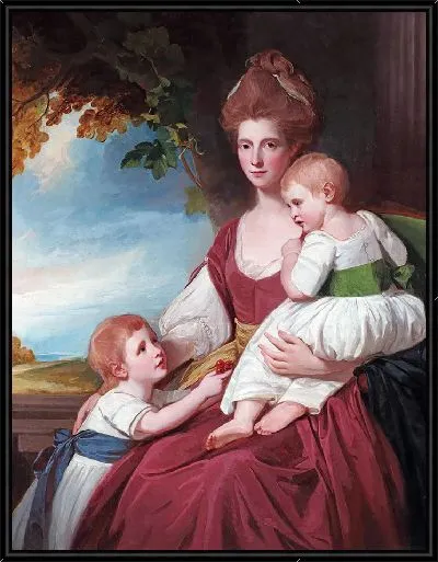 Картина Портрет Энн Миссис Хокинс с детьми Цезарем и Луизой Энн