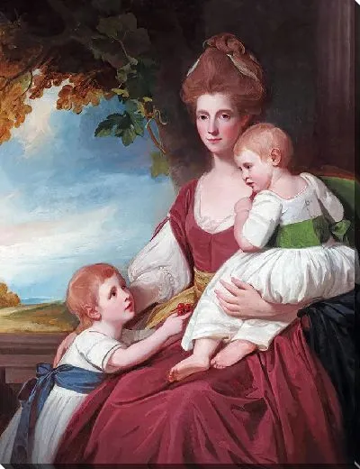 Картина Портрет Энн Миссис Хокинс с детьми Цезарем и Луизой Энн