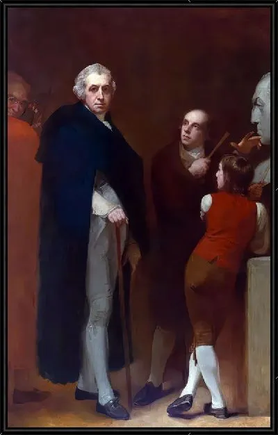 Картина Джон Флаксман создает бюст Уильяма Хейли