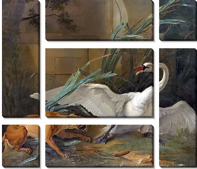 Картина Собака напала на лебедя