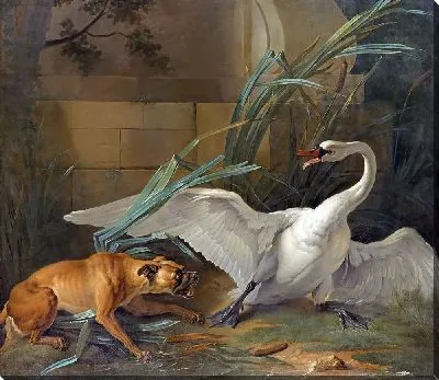 Картина Собака напала на лебедя