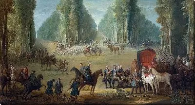 Картина Восемь эскизов для картонов для гобеленов «Королевские охоты Людовика XV»