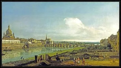 Картина Вид на Дрезден с Фрауэнкирхе слева.