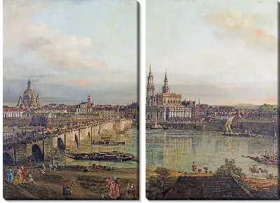 Вид на Дрезден с плацдарма Нового города