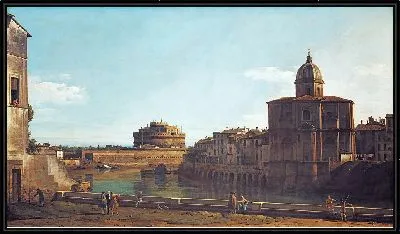 Тибр с церковью Сан-Джованни-деи-Фьорентини, Рим