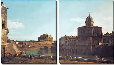 Тибр с церковью Сан-Джованни-деи-Фьорентини, Рим