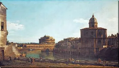 Тибр с церковью Сан-Джованни-деи-Фьорентини, Рим