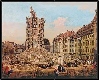 Руины церкви Кройцкирхе в Дрездене