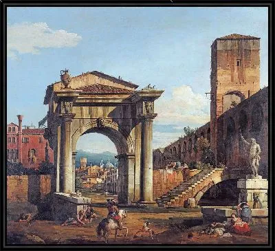 Картина Каприз с городскими воротами и городом Венето