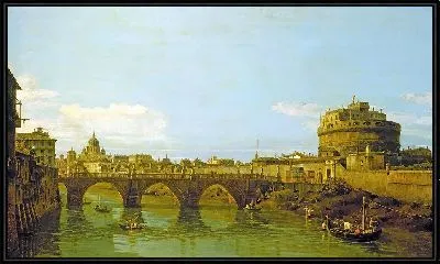 Картина Вид на Тибр с замком Святого Ангела