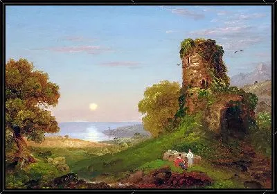 Картина Башня в лунном свете