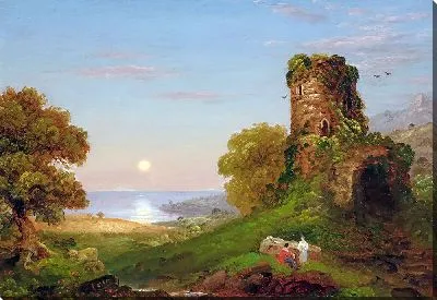 Картина Башня в лунном свете