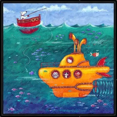 Картина Желтая подлодка и рыбалка