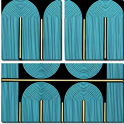 Модульная картина Бирюзовый вихрь №4