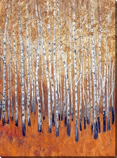 Картина маслом Осенний березовый лес №6
