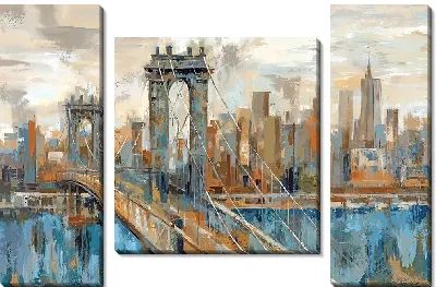 Модульная картина Бруклинский мост в стиле арт
