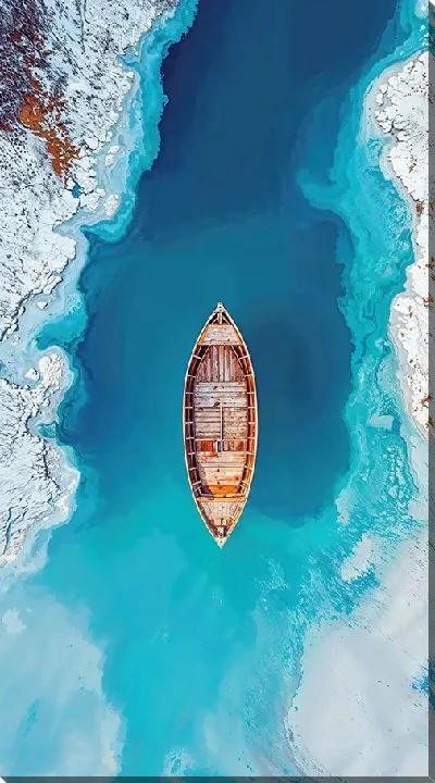 Постер Лодка в лазурной воде