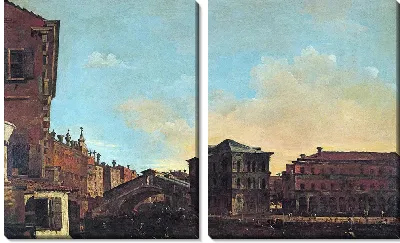 Картина Венеция, вид на мост Риальто с Палаццо деи Камерленги