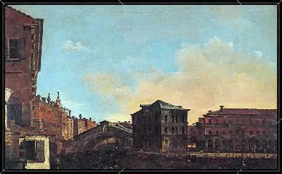 Картина Венеция, вид на мост Риальто с Палаццо деи Камерленги