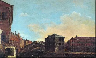 Картина Венеция, вид на мост Риальто с Палаццо деи Камерленги