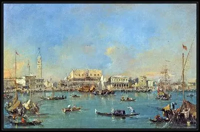 Картина Пьяццетта, Дворец дожей и Рива дельи Скьявони.